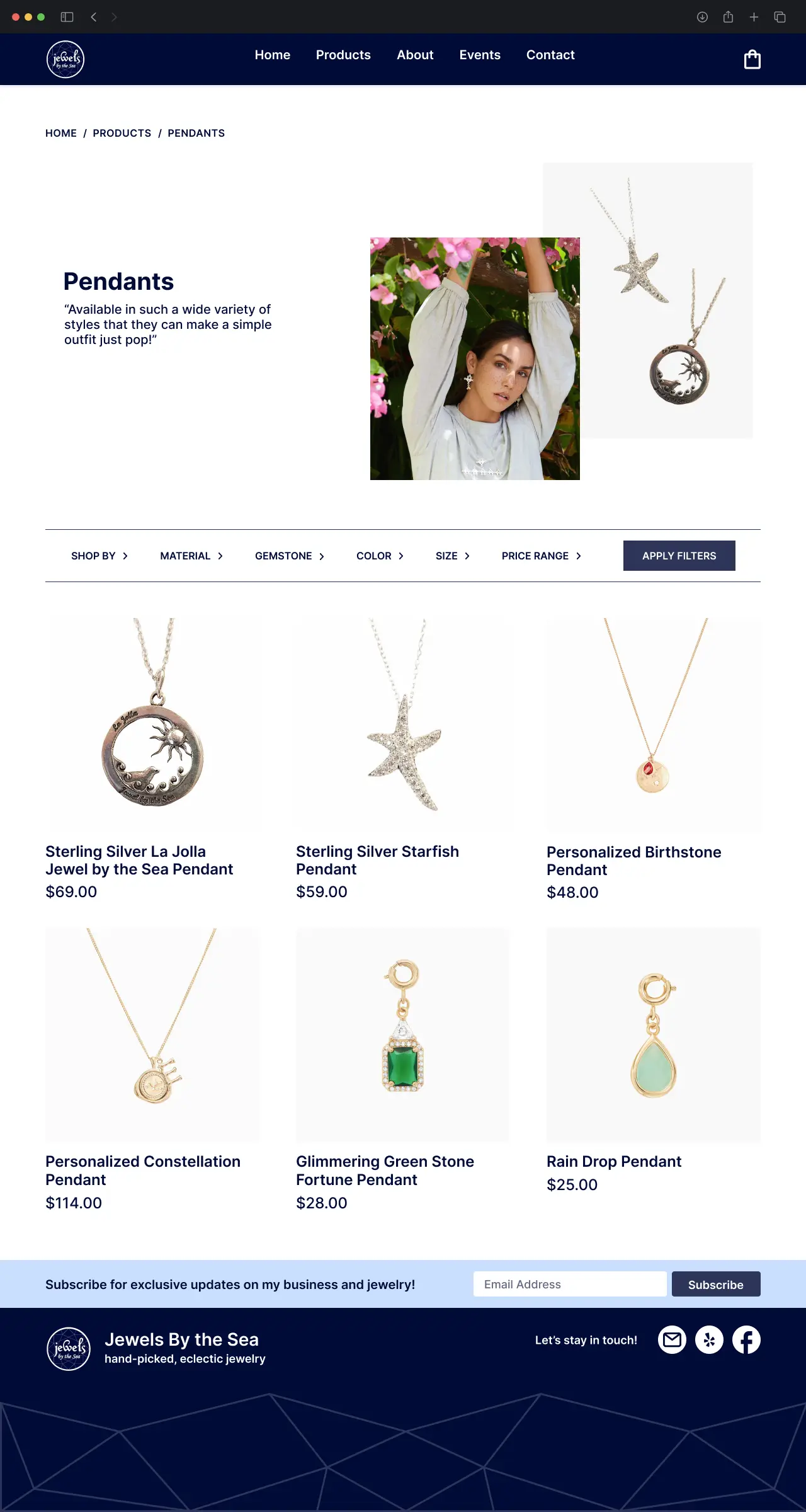 jewels by the sea products category page