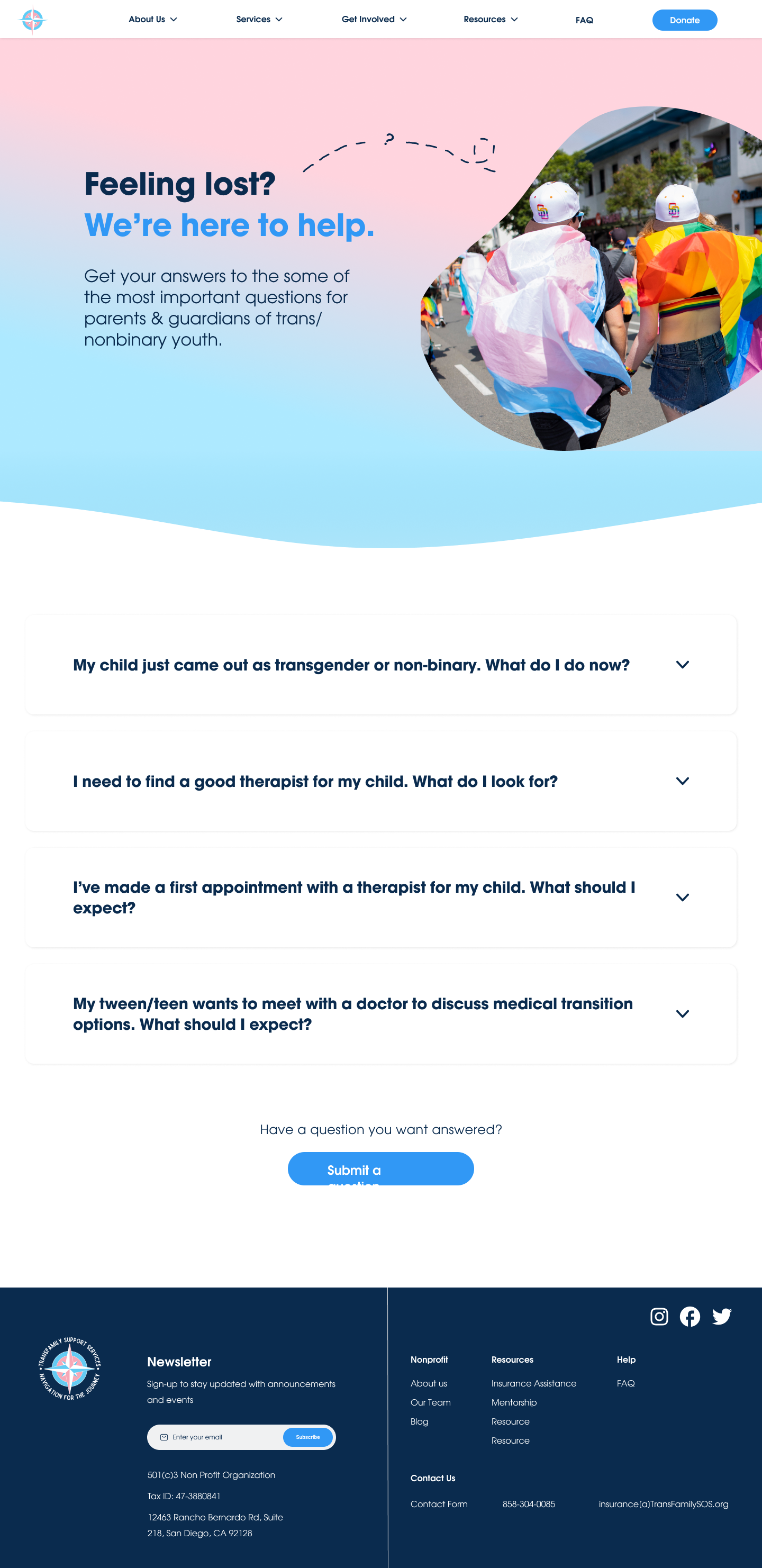 TransFamily Support Services faq page