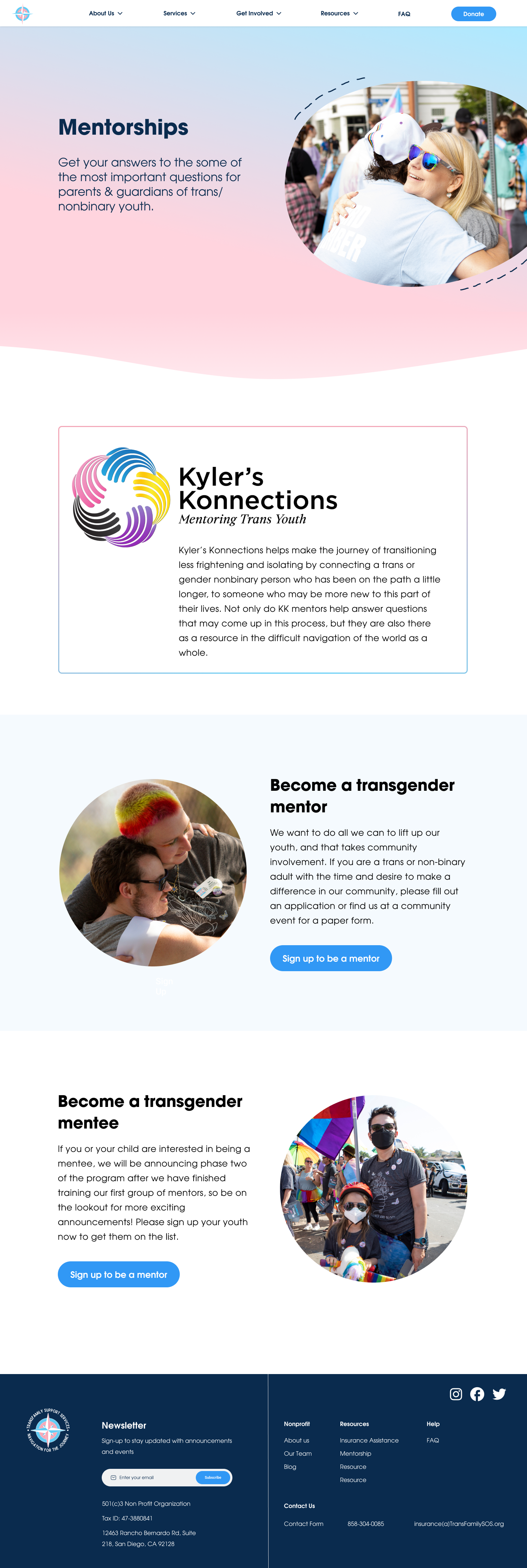 TransFamily Support Services mentorship page